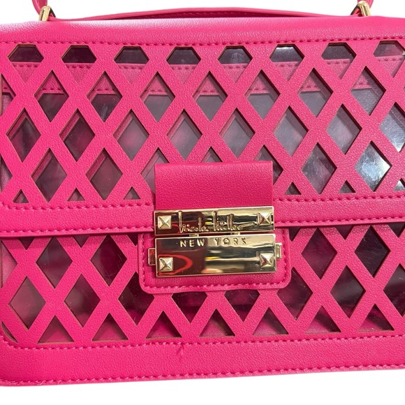 NICOLE MILLER NEW YORK Pink Crossbody Bag Adjustable Straps Barbiecore Casual - Picture 3 of 8